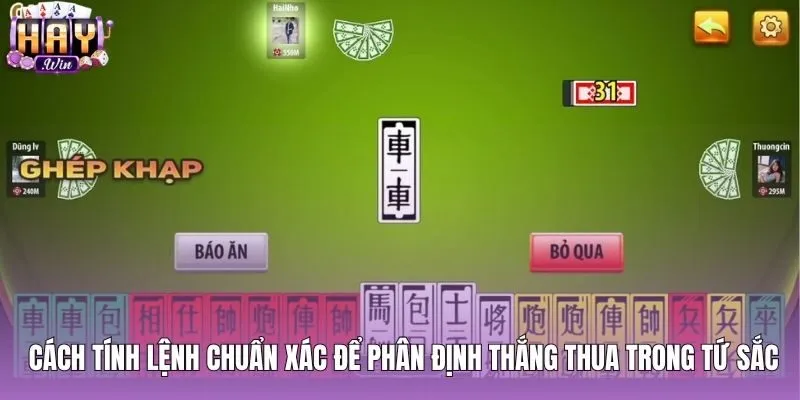 Bảng quy đổi điểm lệnh chuẩn xác trong bài tứ sắc online