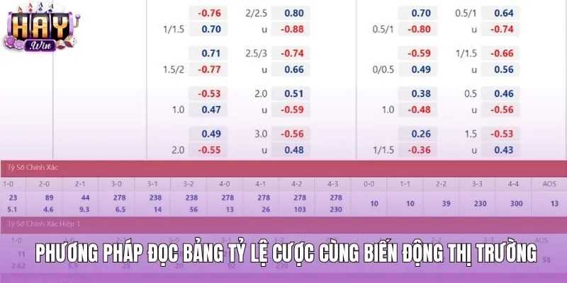Phương pháp đọc bảng tỷ lệ khi soi kèo Euro